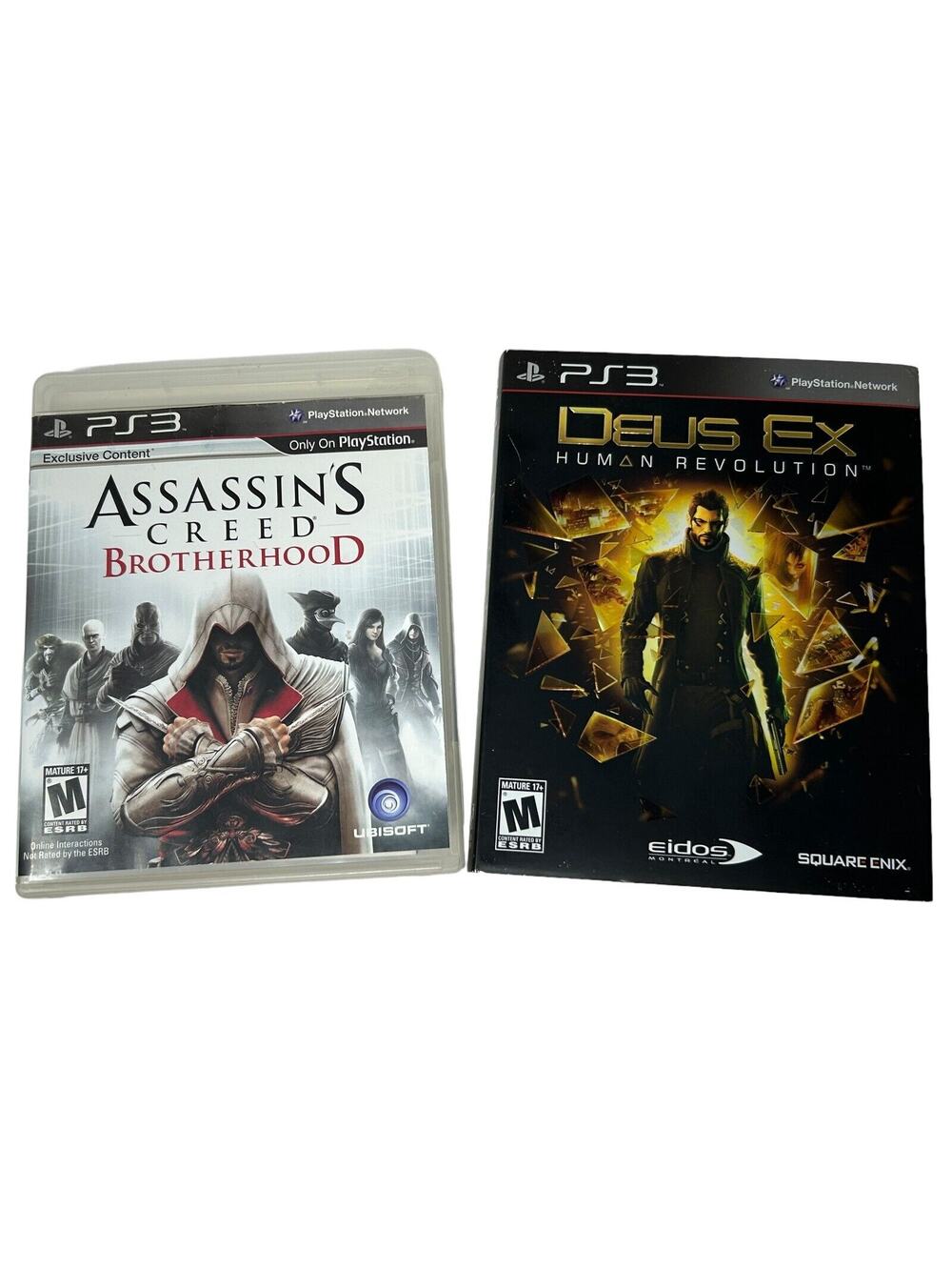 Lot of 2 PS3 Video Games Deus Ex Human Revolution & Assassins Creed Brotherhood